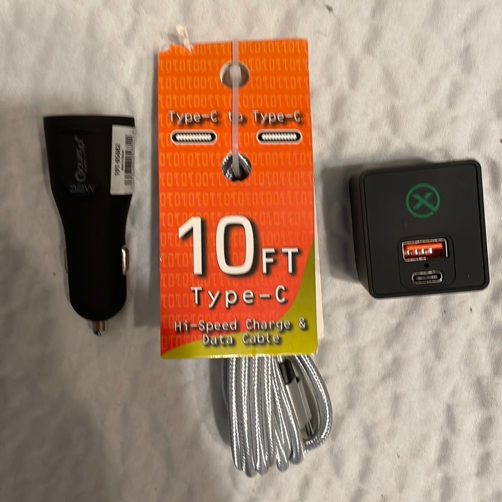 C to C charger and car charger